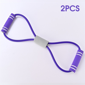 SRIEI 2PCS 8 Shape Chest Expander Yoga Fitness Rally Rope Back Training Pilates Resistance Band Fitness Rally Band