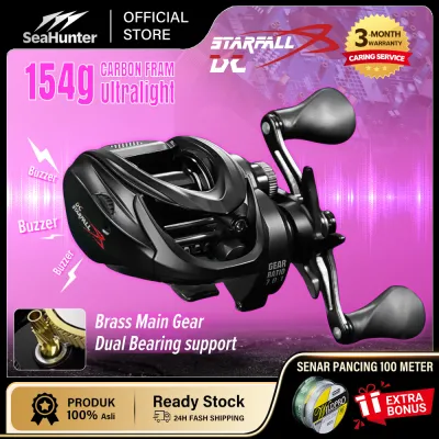 SeaHunter Starfall DC Baitcasting BC Reel Pancing Kontrol Rem Digital6+1BB7.0:1 Gear RatioDrag Clicker Anti Backlash