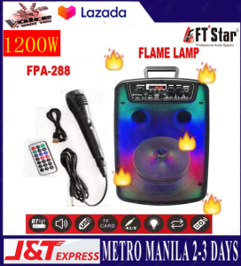 FTstar FPA-288 8inch Karaoke Wireless speaker Trolley speaker with Free MIC Hi-Fi Portable BT