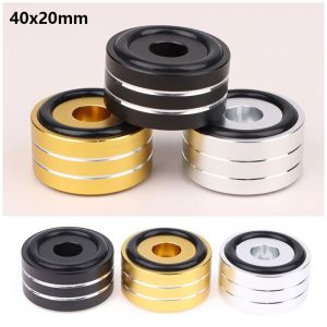 MINIFELE 262 1Pcs 40x20mm Amplifier Isolation Feet Pad Solid Aluminum CNC Machined Vibration Isolation Stand Base Durable Shock Absorbing Audio Equipment Feet Pad for Turntable DAC CD Player Amplifier Speaker Audio Equipment