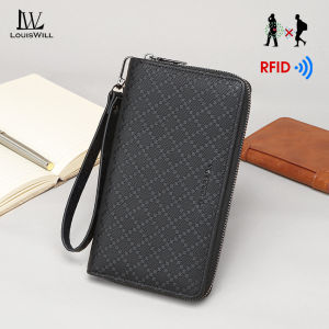 LouisWill Fashion Long Wallet Mens Soft PU Long Wallet Multi-Card Position Vintage PU Frosted Wallet Multi-Functional Wallet Large Capacity Purse ID Credit Cards Holders Coin Pouch PU Leather Coin Bag Business Wallets
