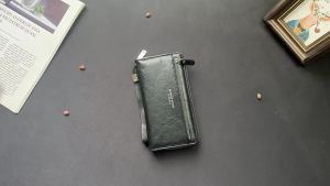 AE Mens long wallet new model with zipper and external card slot phone pouch mens clutch bag soft leather youth fashion handbag