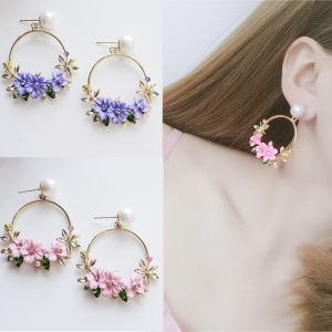 BÔNG TAI HOA ĐẤT SÉT KHUYÊN TRÒN - TH10