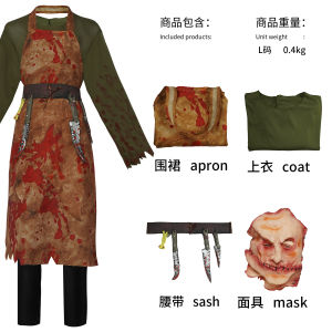 Halloween cos Trang phục thợ mổ máu trang phục đầu bếp zombie phong cách Âu Mỹ mẫu nam cosplay Trang phục biểu diễn sân khấu