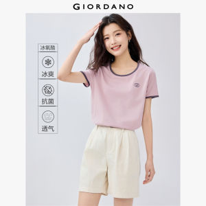 Giordano Women Cool-touch embroidery short sleeve tee Free Shipping 05325432