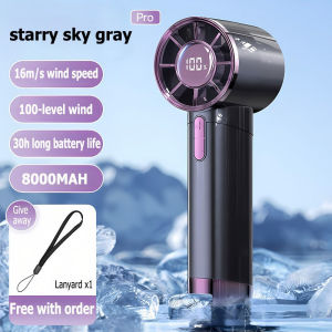 6000 mAh Turbo Mini Fan Handheld Fan  Mini Portable Jet Fan Rechargeable USB Fans With 100 Gears Strong Wind Suitable For Summer Outdoor Camping