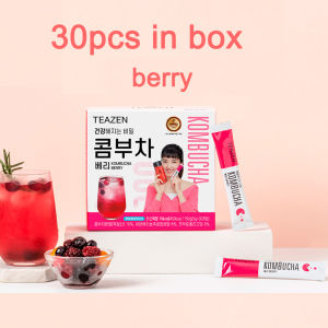 TEAZEN Kombucha 5 flavor lemon berry citron pineapple peach