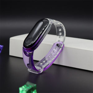 VUAERANG TPU Bracelet Strap Suitable for Mi Band 7 Glacier Strap for Mi 5/6 Strap Transparent Replacement Wristband Strap Breathable Silicone Bracelet for Miband 3/4