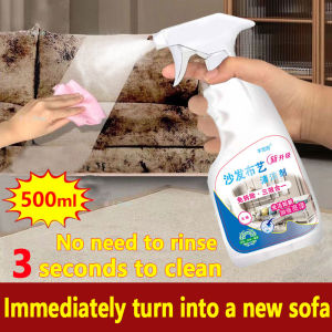 Sofa cleaner 500ML  (1-5 minutes quick clean) foam cleaner Carpet cleaner Car interior cleaner Interior detail cleaner Foam cleaner spray leather cleaner for bags