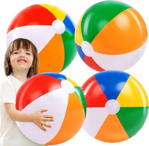 Rainbow Beach Ball Inflatable Pool Toys for Party Supplies Decorations Summer Beach Water Games Party Favors