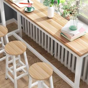 Bar Counter Milk Tea Shop Table and Chair Set Combination Simple Home Living Room Bar Wall Balcony High Leg Narrow Table