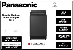 PANASONIC 18kg Smart Hygienic & Convenient Top Load Washing Machine NA-FD180W3BT