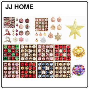 【JJ HOME】2025 Christmas Tree Balls Decorations Ornaments Lights Xmas Tree Star Party Decor