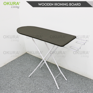 OKURA Folding Ironing Board Iron Board with Iron Rest Adjustable Height / Papan Seterika