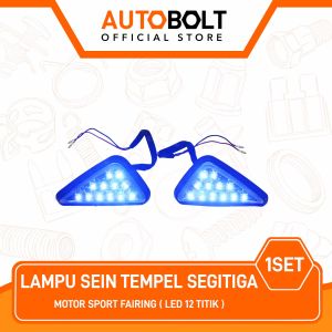 Lampu Sein Segitiga 12 Titik LED Biru Kuning Motor Sport Fairing GSX & R15 & R25 & Ninja R RR & CBR 150-250 Sen Sign Ritting Riting Reting Retting Tempel Segi Tiga