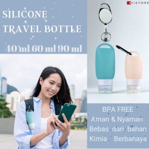 [HI[] 40/60/90 ml Botol Kosong Mini Portable Bahan Silikon untuk Lotion Shampoo Kosmetik Travel Serbaguna dan Praktis