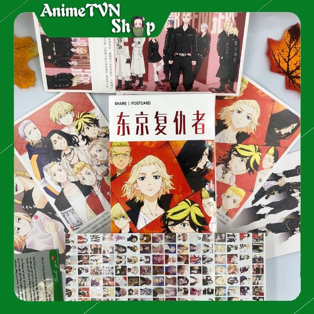 Hộp Postcard Bưu thiếp (Trọn bộ 340 Hình có Sticker) Anime/Manga Tokyo ...
