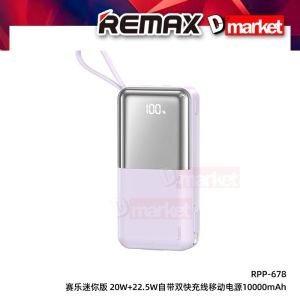 Remax RPP-678 10000mAh Powerbank Built-In Cable Pawer Bank 22.5W Fast Charging Power Bank Remax RPP678 Remax Powerbank Mini Pawer Bank