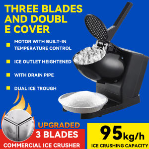 🏆JARD Commercial Electric Ice Crusher 3 Blades Ice Shaver Snow Cone Maker Shaved Ice Machine