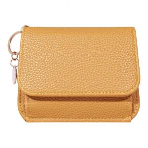 Korean Styles Short Purse Case PU Leather Purse Small Wallet Slim Trifold Wallet for Daily