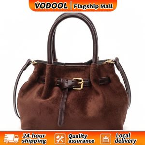 【Fast delivery】 Elegant Women Shoulder Bag in Faux Suede Material for Daily Work and Travel with Multiple Compartments