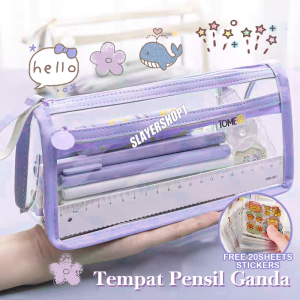 Kotak Pensil Anak Perempuan Korean StyleTPU Kotak Pensil Bening TransparanTempat Pensil SekolahPensil Case Transparan