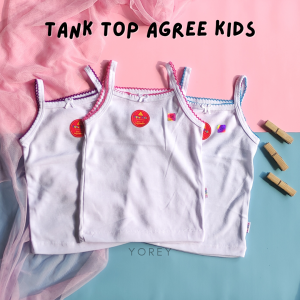3 PCS SINGLET ANAK AGREE KIDS TANK TOP AGREE KIDS SINGLET ANAK TENGTOP ANAK AGREE TALI KECIL KAOS DALAM ANAK CEWEK TANK TOP ANAK