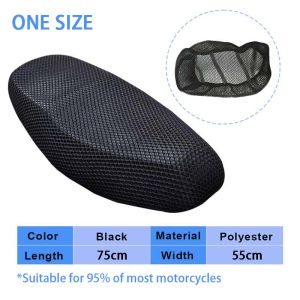 3D Mesh Motorcycle Seat Cover Breathable Heat-resistant Anti-Slip Waterproof Universal Black Cushion Motorcycle Bike Accessories