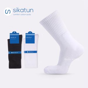 Kaos Kaki Olahraga Tebal - Hitam Putih Panjang Sebetis - Athletic Midcalf Sport - MIX