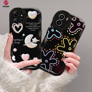 (Lokal Ready) PENGER Casing hp Redmi Note 12 Pro Redmi A2 A1 Redmi 10 2022 9 12C 10C 9A 10A 9C Note10 5G 10s Note11 11s Note8 Note9s POCO X5 X3 M3 Pro C40 X3 GT Romantis Pearl Moon 3D Wavy Curved Edge Love Heart Soft Case