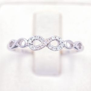 Lucky Gems แหวนเงินแท้ 925 เพชร CZ ชุบโรเดียม แหวนอินฟิ infinity  LKM611