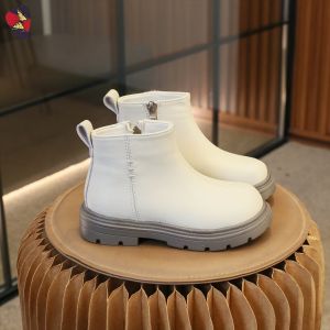 Katerina Fashion Korean Plain Zipper Boots Shoes Kids For Girl #S-858