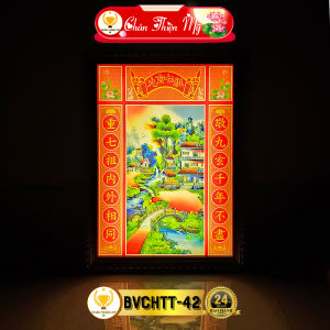 Bài Vị Cửu Huyền Thất Tổ In Tranh Trúc Chỉ CHÂN THIỆN MỸ Trang Trí Bàn Thờ Gia Tiên BVCHTT-42