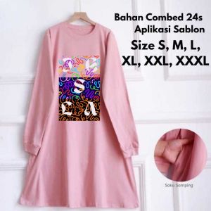 Tunik Wanita Lengan Panjang Celin Tunik Kaos Katun Combed 24s S M L XL XXL 3XL Baju Atasan Jumbo COD