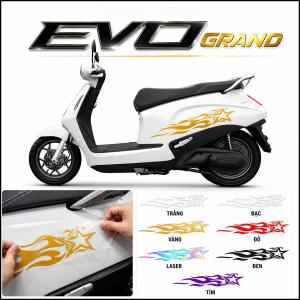 Nhãn Dán Vinyl Chống Nước Phản Quang Sao Ngọn Lửa Che Vết Xước Trang Trí Ngoại Hình Xe Máy Dành Cho Vinfast Evo Grand