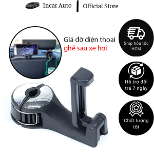 Giá Đỡ Điện Thoại Kẹp Ghế Sau Xe Hơi LM12 Kiêm Móc Treo Vật Dụng Chất Liệu Nhựa ABS