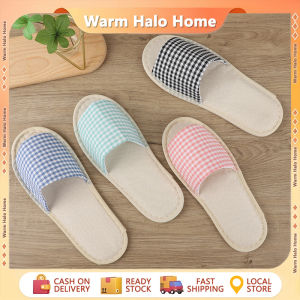Hotel Slipper Summer Hotel Disposable Slippers Hotel Slipper Green Flower Grid Slippers