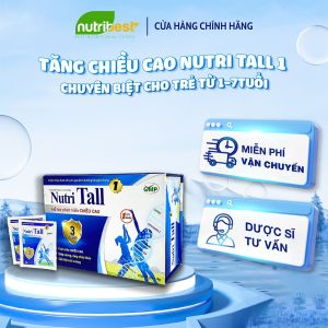 [CHÍNH HÃNG] Nutri Tall 1 – Chuyên biệt phát triển chiều cao cho trẻ dưới 8 tuổi ( hộp 15 gói cốm)