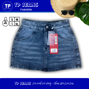 TP2001 Váy Ngắn Jeans Nữ Dáng A Chất Liệu Cotton Mềm Mịn Thoáng Mát Có Quần Đùi Trong - TP Jeans