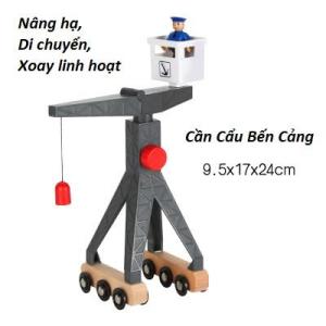 [HCM]Cần cẫu gỗ phụ kiện chơi kèm đường ray gỗ