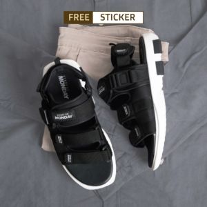 BERTON BLACK |ManNeedMe x Monday| Sandal Pria Sendal Gunung Hiking Cowok Casual Traveling