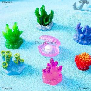 [COD] Cozyroom ตู้ปลาทำจากเรซิ่นสีสันสดใสปะการังเปลือกหอยเทียมขนาดเล็กภูมิทัศน์ตู้ปลาอุปกรณ์ตกแต่งใต้น้ำ