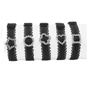 1 cặp của phụ nữ đàn hồi Giày cao gót dây đai với Rhinestones khóa độ dài có thể điều chỉnh dây giày thắt lưng cho chặt phù hợp