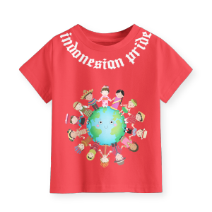 Kaos Anak 1-14 Tahun Agustusan Kemerdekaan Series Anak Laki-Laki Perempuan Motif Dunia