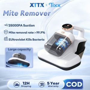 XTTX+Tixx 25000PA Mite Removal Dust Mite Vacuum Cleaner Dual Cup 60℃ UV Sterilization for Bed/Sofa/Carpet Multi-stage HEPA Filtration