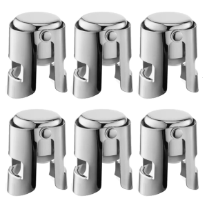 Set Of 6 Leak Proof Champagne Savers for Preserving Proseccos and Cavas Bubble Retaining Stoppers Wine Preserver