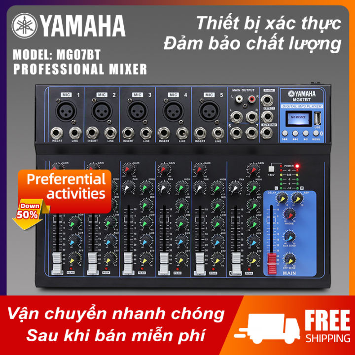 Mixer Hay Nhất Hiện Nay - Yamaha G07BT Mixer Bluetooth Cao Cấp, Bàn Trộn 7 Kênh Xử Lý Âm Thanh Tốt, Chống Hú Tuyệt Đối, Cho Chất Lượng Âm Thanh Đầu Ra Rất Sắc Nét, Có Thể Kết Hợp Với Mọi Amply, Loa, Nghe Nhạc Hát Karaoke