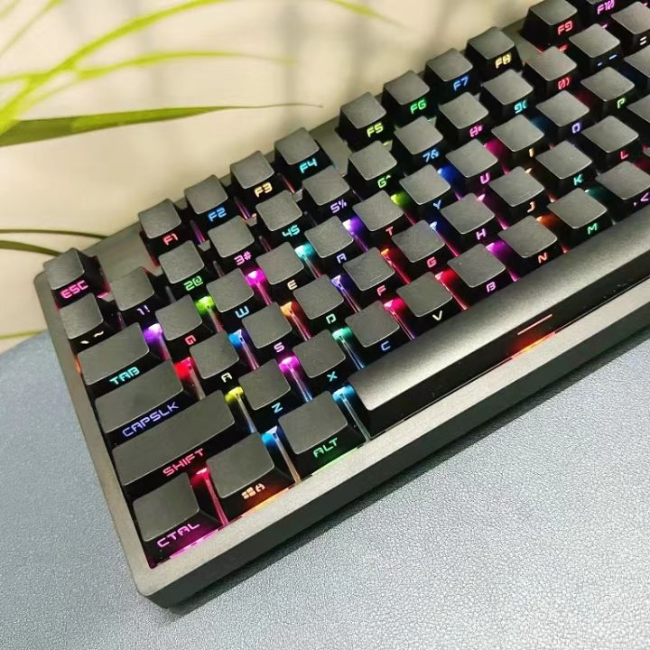 PBT Keycaps, 131 Keys Custom Black Shine Through Side Engraved Trasparente Keycaps Cherry Profile Dye Sublimation for Cherry MX Switch ANSI & ISO Layout Mechanical Keyboard