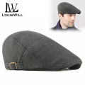 LouisWill lelaki style Cotton Knitted Autumn and Winter Outdoor Sunscreen Peaked Fashion Retro British Style Golf Flat Caps Casual Hats Berets Men beret hat for men topi golf. 