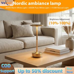 Chic Metal Desk Lamp with Adjustable Brightness and Rechargeable Power for Bedroom and Outdoor Use